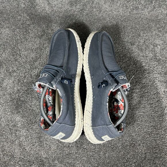 Hey Dude Wally Stretch Men’s Sz 12 Blue Lightweight Slip On Casual Loafer Shoes - Picture 7 of 12